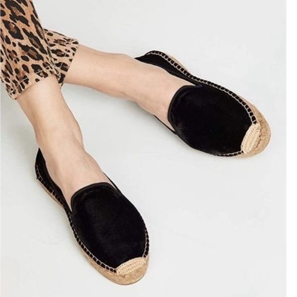 Soludos Velvet Platform Smoking Espadrille Slipper Loafers - Picture 9 of 17